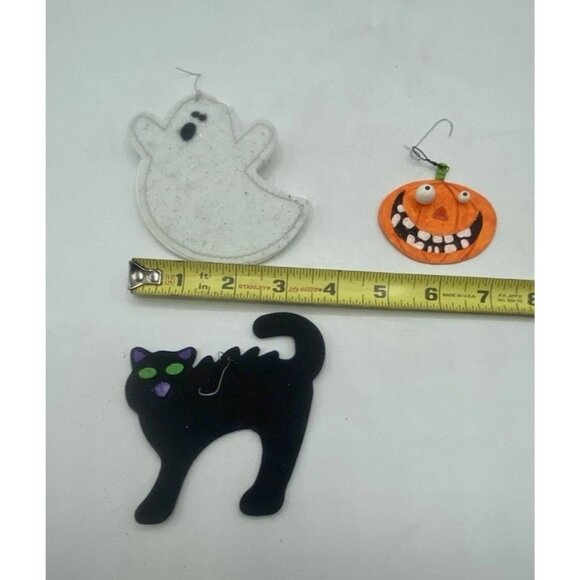 Halloween Tree Ornament Lot of 12 Witch Pumpkin Cat Skeleton Haunted House Decor - Picture 7 of 11